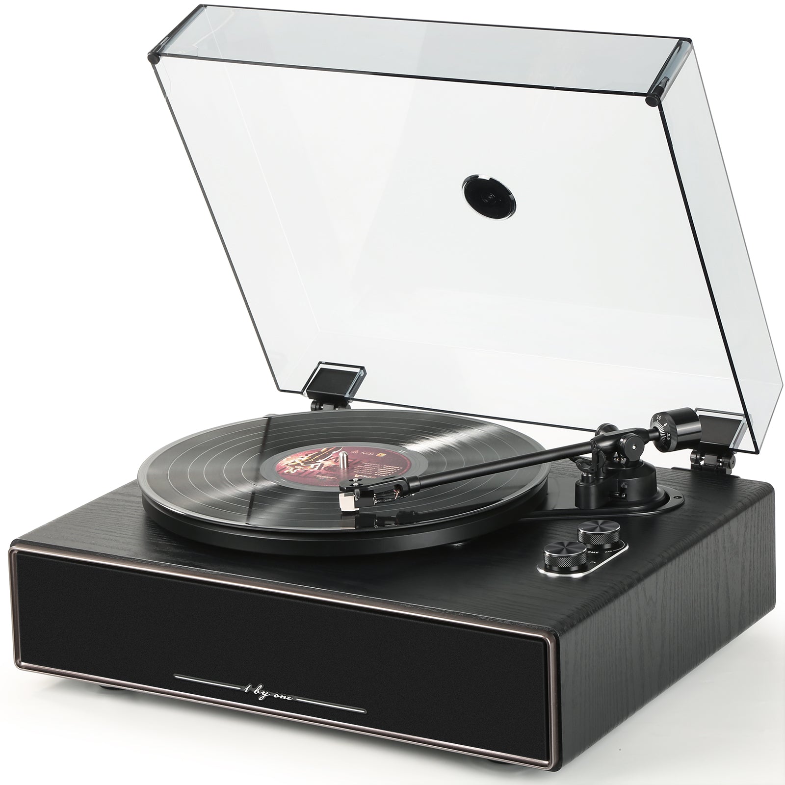 Hi-Fi All-in-One Vinyl Turntable, Black | 1byone Audio