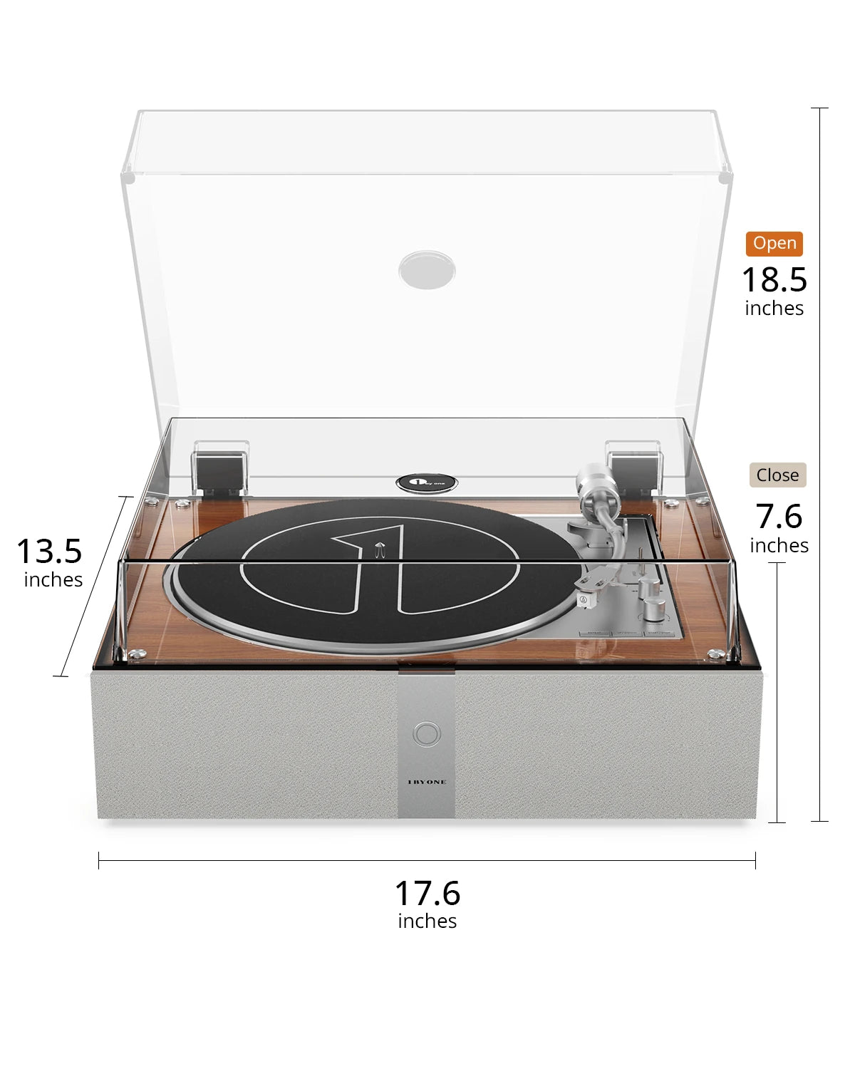 1byone AT02 automatic vinyl record player with built-in speaker - view 7