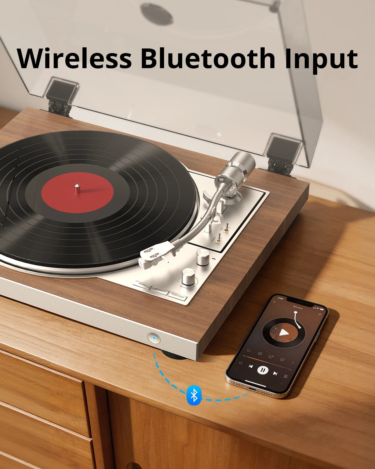 1byone AT03 automatic turntable with bookshelf speakers - view 5