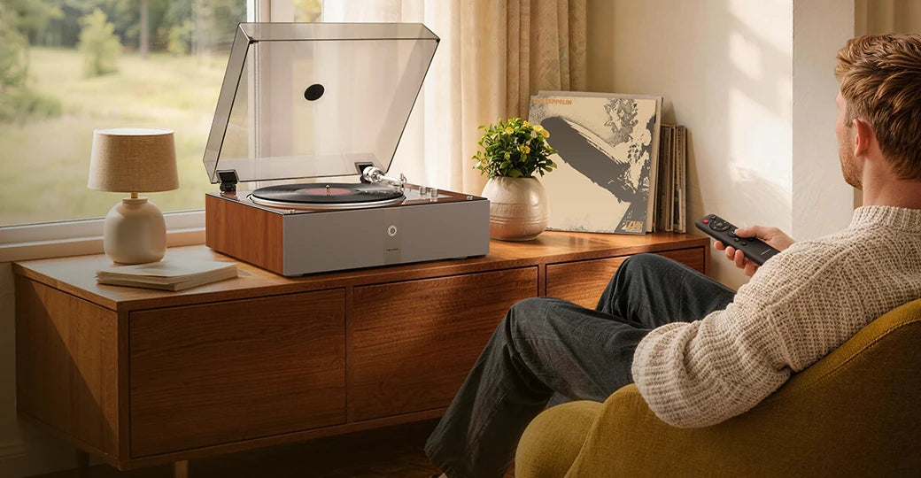 Using the remote to control a fully automatic record player