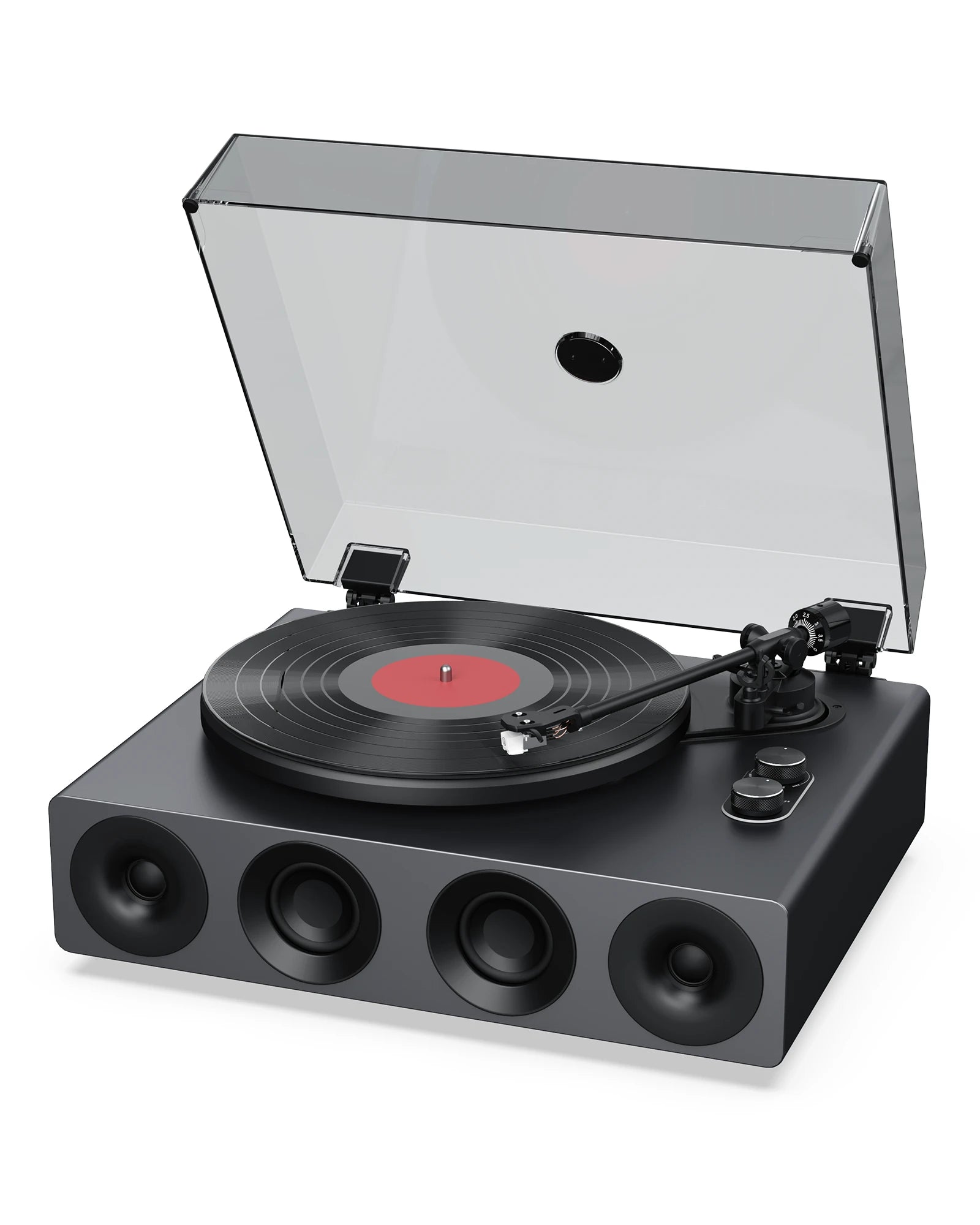 1byone all-in-one belt-drive stereo turntable in black