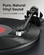 1byone all-in-one belt-drive stereo turntable in black - view 2