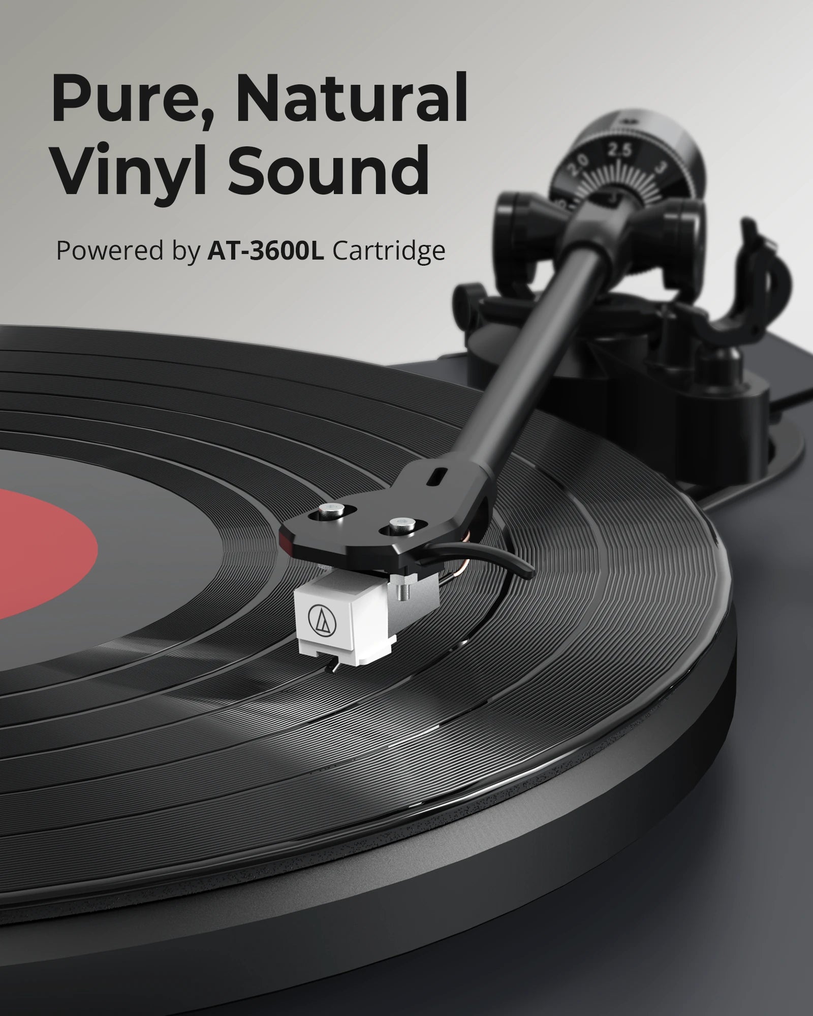 1byone all-in-one belt-drive stereo turntable in black - view 2