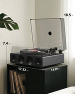 1byone all-in-one belt-drive stereo turntable in black - view 8